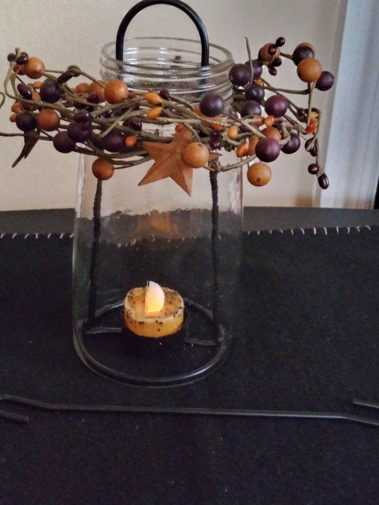 Mason jar candle holder