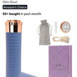 Facial Hair Removal for Women, Rechargeable Hair Removal Device, Painless Face Electric Razor/Shaver for Lip, Arms, Face, Peach Fuzz (Nile Blue)