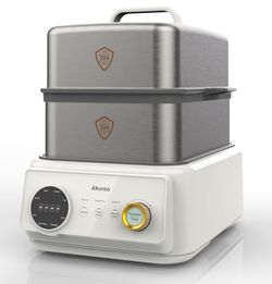 10L steamer + 4.5L cooking pot, electric food steamer for 4–6 servings, vegetable steaming, 8-hour keep warm function, dry-boil protection, 304 stainl