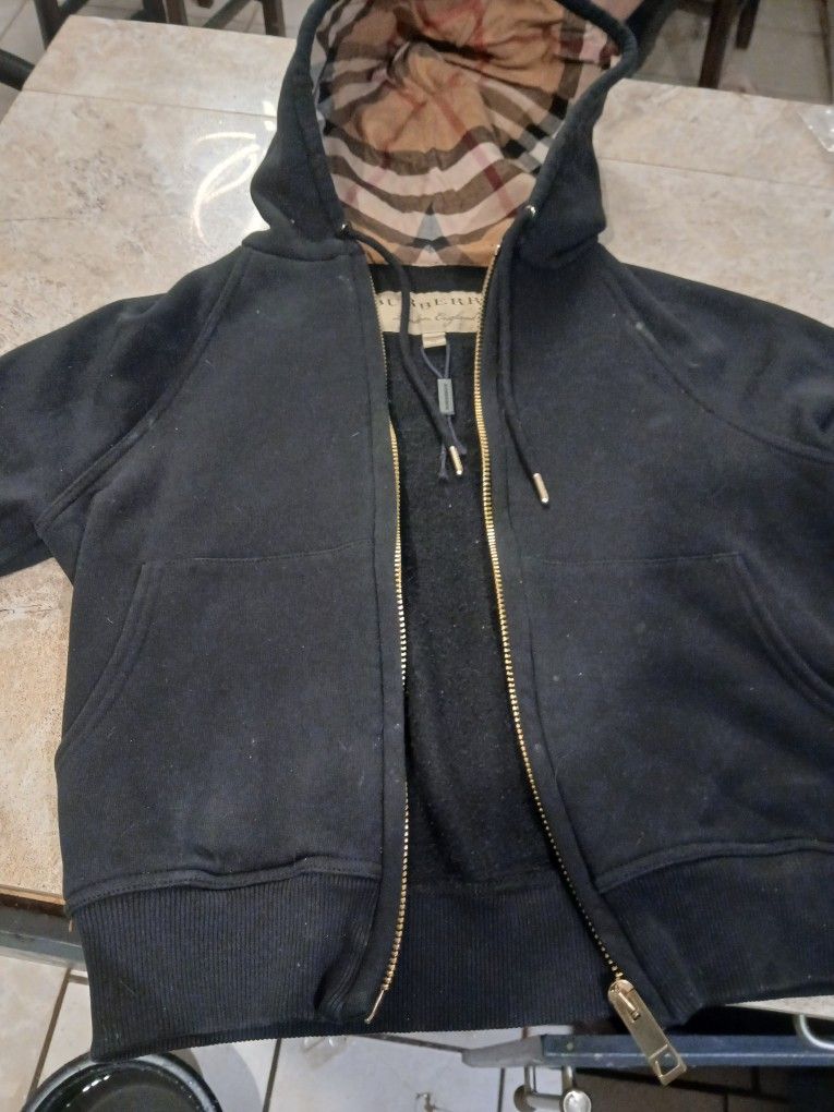 Burberry Black Hoodie Zippered Sweater