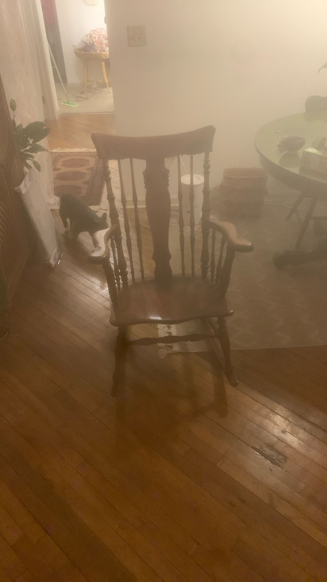 Pressed Back Wood Rocking Chair 
