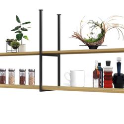 47.2" 2 layer Ceiling Shelf  Mount Shelf for Cabinet Kitchen Bar, Wine Bottle Plants Books 
🛑No Offers