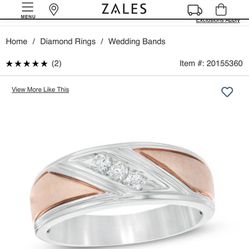 Zales Men’s 1/8 CT T.W. Rose Gold 10K Wedding Ring
