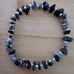 Black Obsidian Chip Bracelet