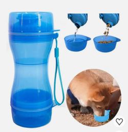 Travel Pet/ Dog Or Cat 2 In 1 Food/Water Bottle 