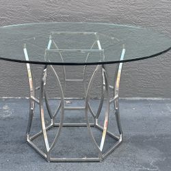 KYRIE MODEL 54” ROUND DINING TABLE W STAINLESS STEEL LEGS (no chair) by SAFAVIEH- delivery is negotiable