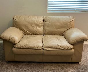 Leather loveseat