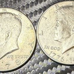 Lot of 2 Kennedy Half Dollars – 1978-D & 1(contact info removed) Bicentennial