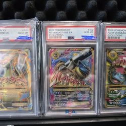 Trio psa 10 2016 charizard, blastoise and venasaur