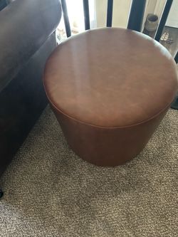 Leather ottoman