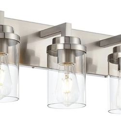 TELUCEE 6-Light Bathroom Lights Over Mirror in Brushed Nickel, Modern Industrial Vanity Lighting Fixture Indoor Wall Lights for Bath Kitchen Powder Ro