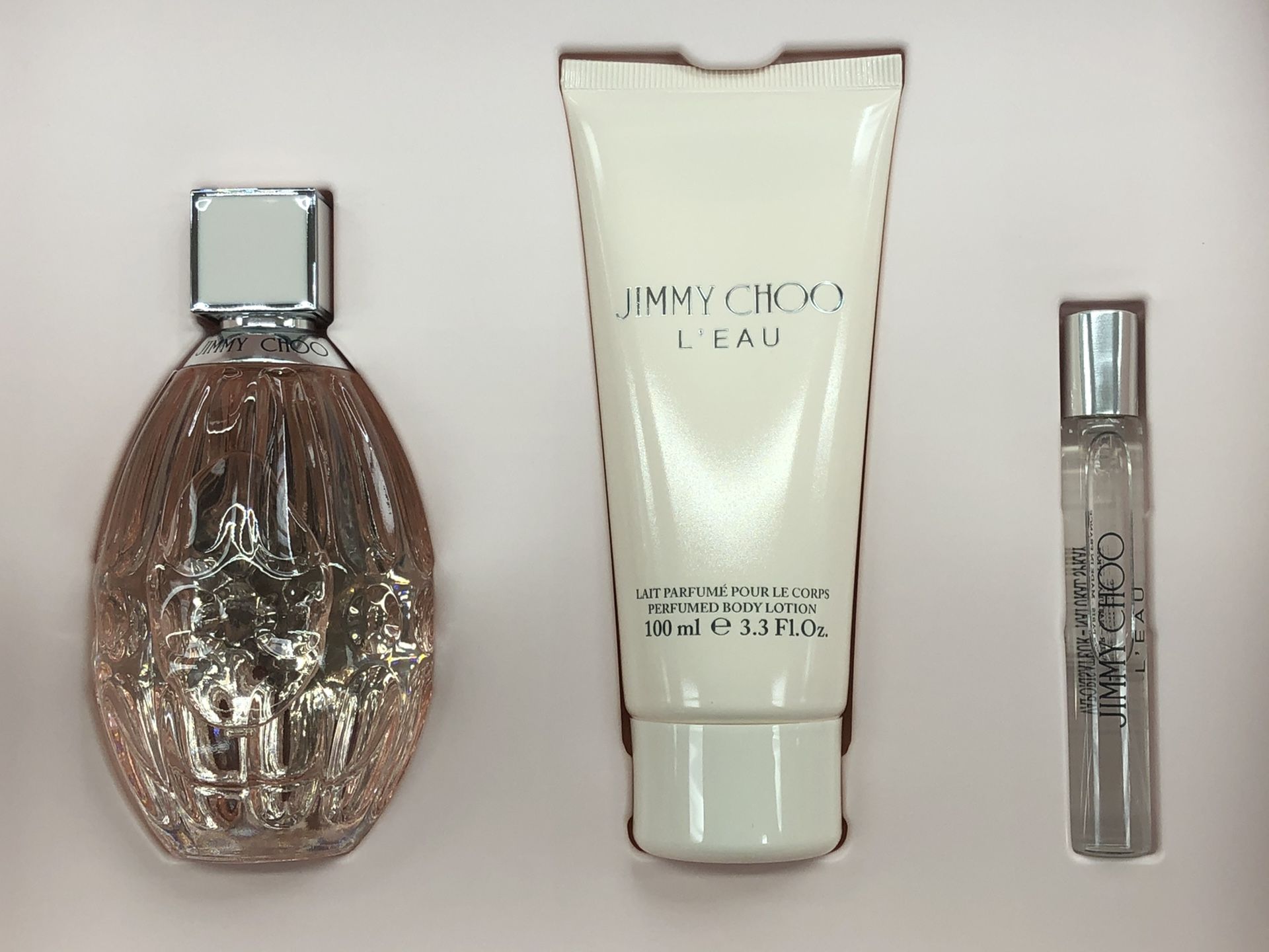Jimmy Choo L EAU Perfume for Women 3 Piece Gift Set 3.0 oz / 90 ml EDT Spray + MINI + Body Lotion, Brand NEW Gift Set
