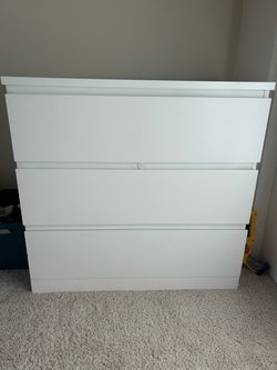 IKEA Malm White 3-Drawer Dresser Chest — 31.7”L