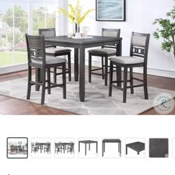 Counter Height Dining Table and Bar Stools (Set of 5)