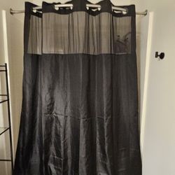 Linen Black Shower Curtain 