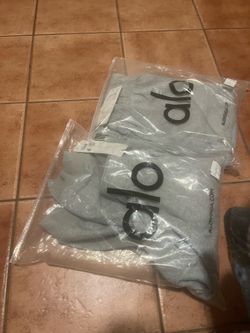 medium size grey alo set quarter zip
