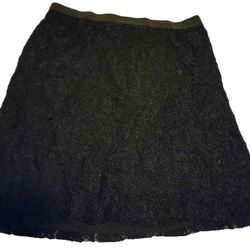 George Women's Black Lace Layered Zip Fit Skirt - Size 16