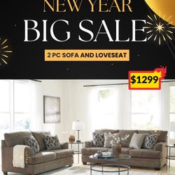 2 PC SOFA AND LOVESEAT 