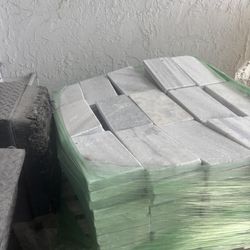 6”x12” 1” Thick marble Ice White, Smooth Finish 