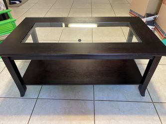 Dark Wood TV Console & Coffee Table Set