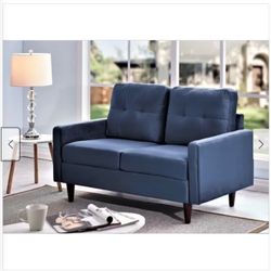 Blue Velvet Love Seat