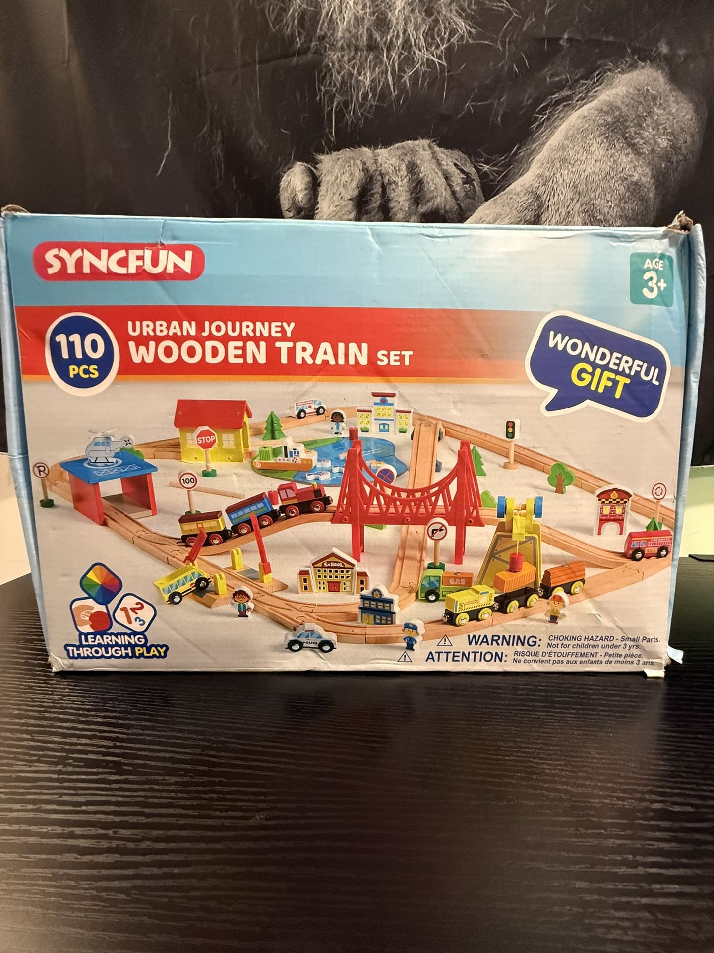 110PCS Wooden Train Set - Magnetic Train with Wooden Track for Kids