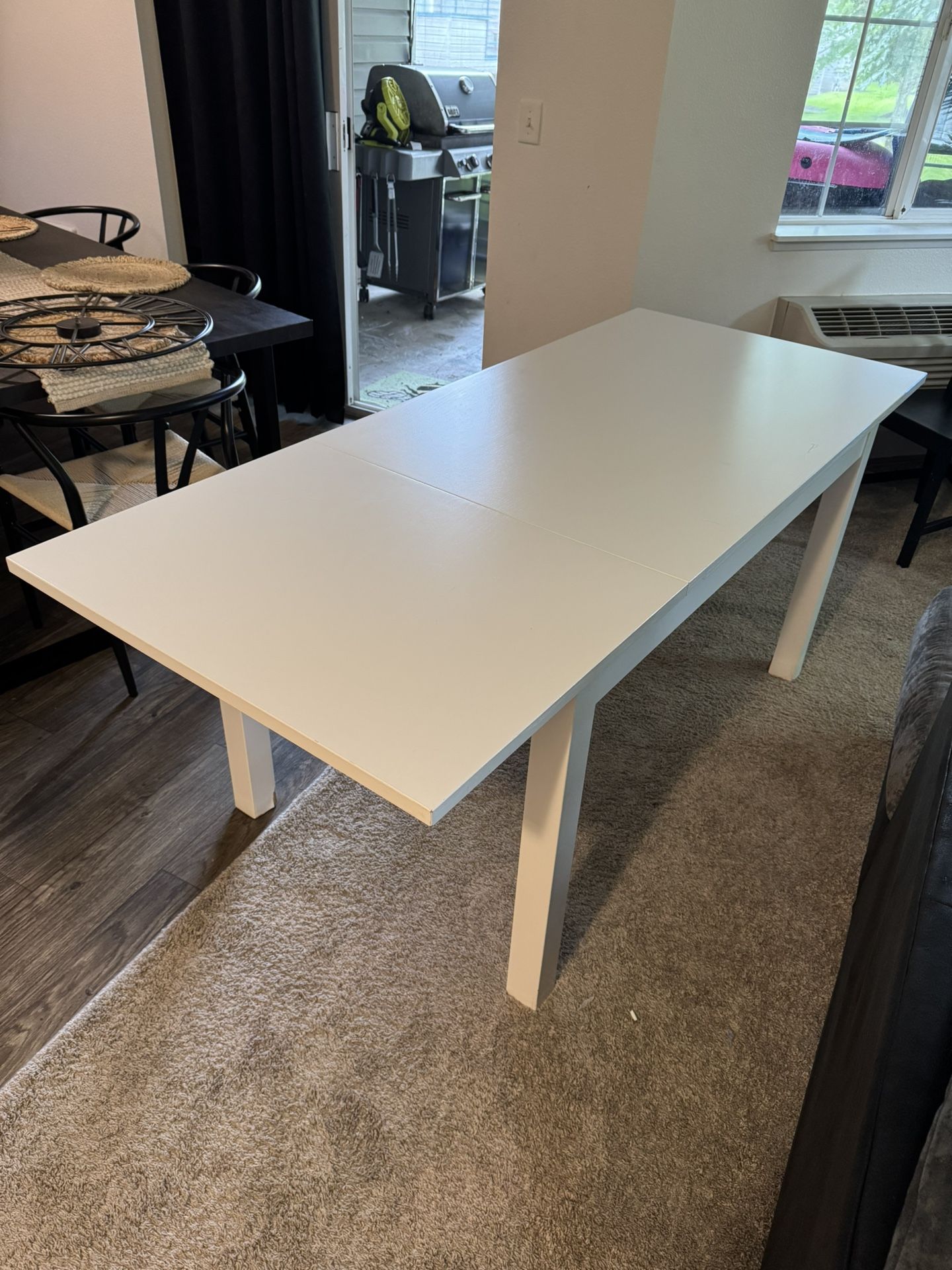IKEA white Extendable Dining Table With Chairs
