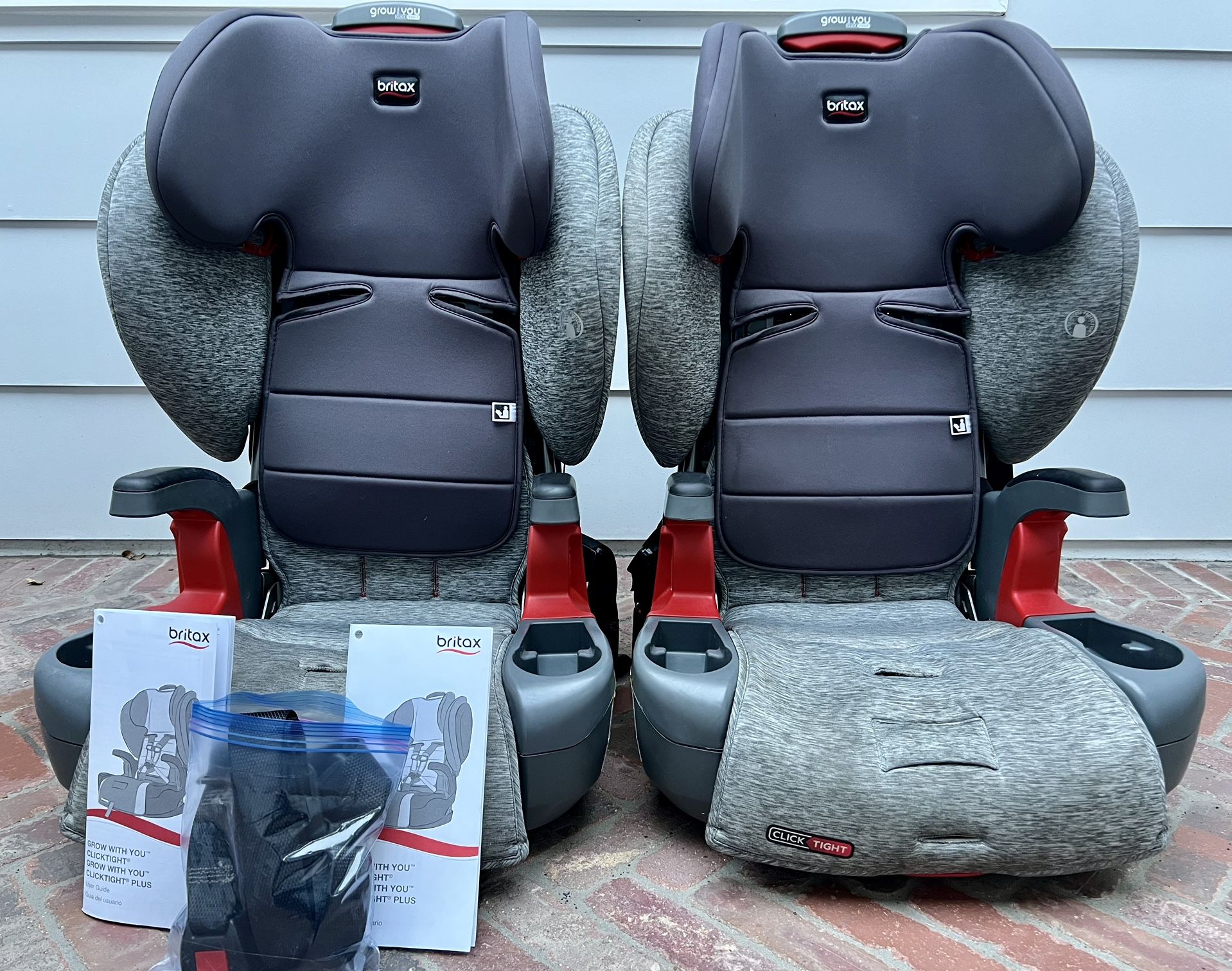 **  2 BRITAX CAR SEATS ~ Grow With You Clicktight Plus Harness-2-Booster **