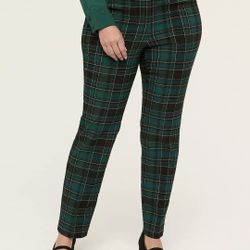 Lane Bryant Sz 20 Green Plaid Women's Pants