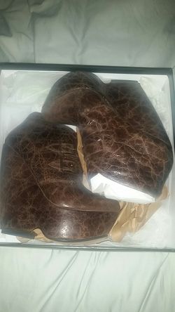 New Sz 7.5 women's stiletto wedge boots brown by Mia Limited Edition