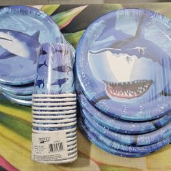 Shark Party Plates & Cups 