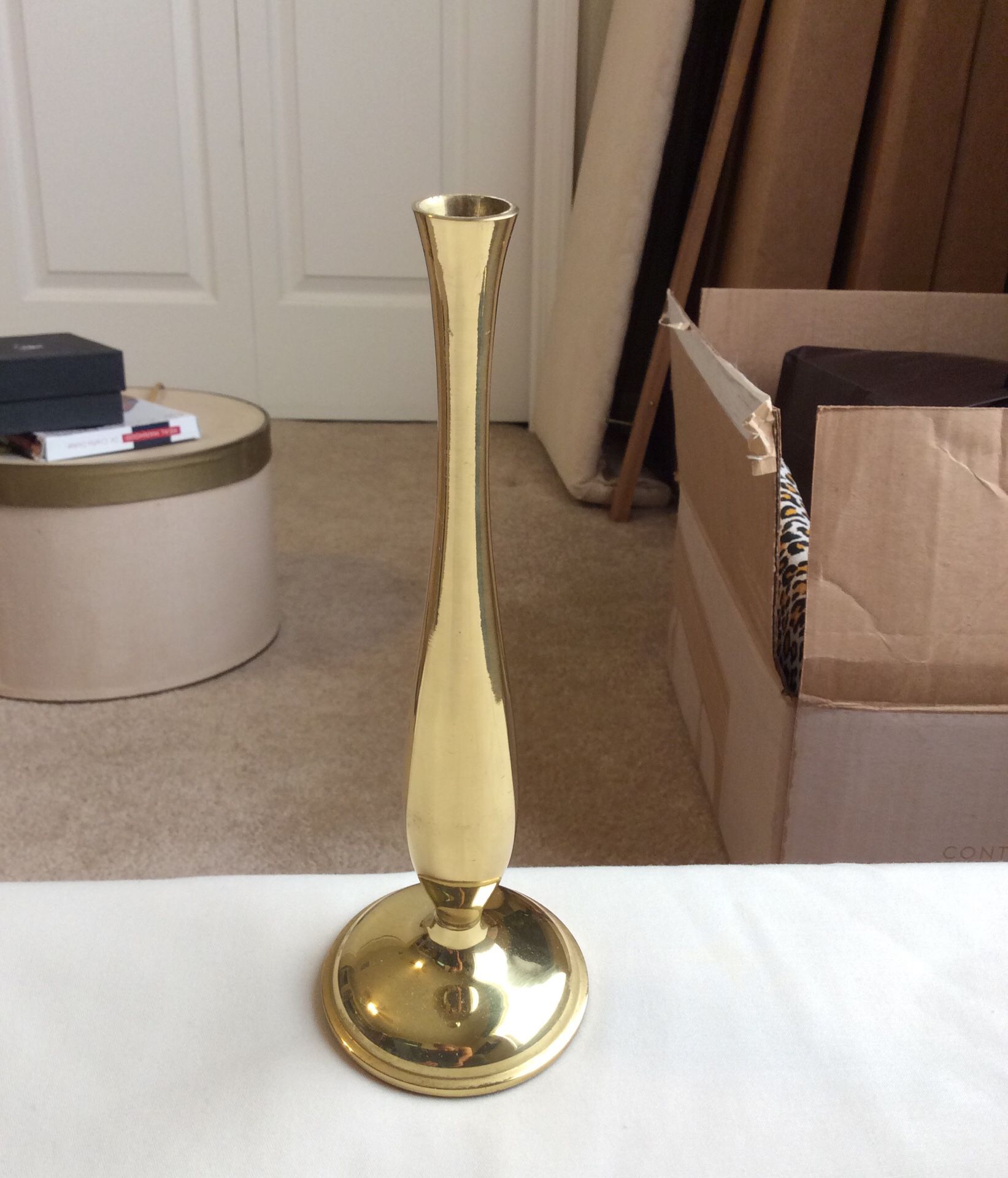 8-1/2” brass vase