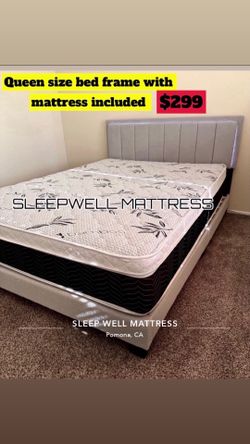 Queen size bed frame with mattress included