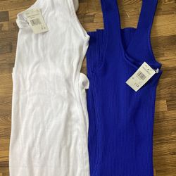 White And Blue Tank Dress