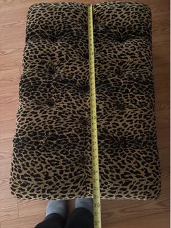 Leopard print ottoman