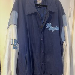 Men’s 2x Leather Wool Varsity Jacket Made In Hong Kong 