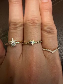 925 sterling silver rings size 7 gold plated (NEW)