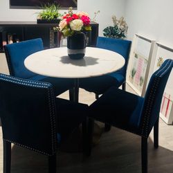 Perfect  36” Marble Table Top With Brass Pedestal 