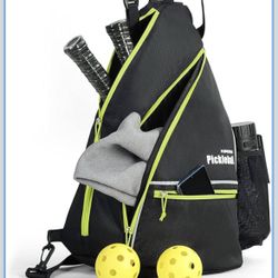 Mangrove Pickleball Bag, Men's & Women's Pickleball Backpack, Adjustable Sling Bag w/Fence Hook/Large Capacity/Safety Pocket