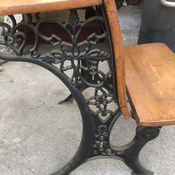 Wooden Antique School Desk