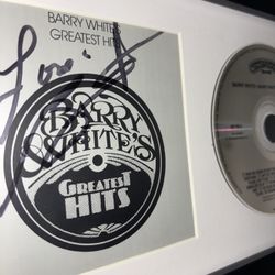 Barry White Signed Greatest Hits CD Booklet And CD. Meet And Greet Sticker Too. Beautifully Framed. 
