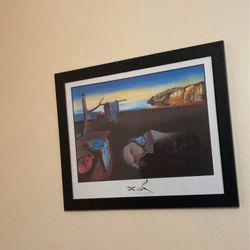 Salvador Dali Melting Clocks Framed Painting 