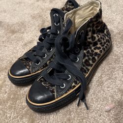Women’s Size 7 Velvet Cheetah Converse High Top 