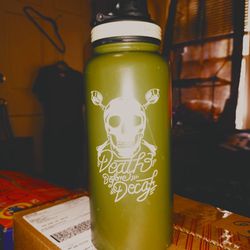 Rare Dutch Brothers Death Before Decaf  Water Bottle  Hot/Cold
