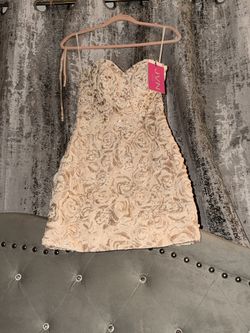 Prom Dress/wedding Dress/party Dress New With Tags Size Xs/s Gold With Swarovski Crystal New With Tags