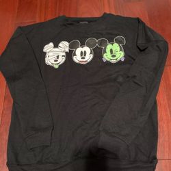 Disney S Sweater Mickey Mouse Graphic Crew Neck Pullover Women's Small Halloween