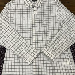 New Express Men’s Long Sleeve Dress Shirt, Size L 