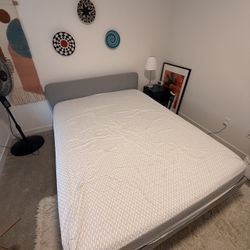 IKEA Upholstered Queen bed frame 
