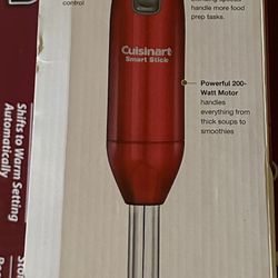 Cuisinart, Metallic Red CSB-75MR Smart Stick 2-Speed 200-watt Immersion Hand Blender, 14"