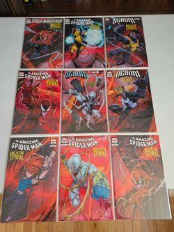 Amazing Spider-Man Death Spiral Connecting Cover Variant Set of 9 Iban Coello comic book set